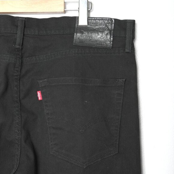 Levi's 522 Men's Slim Taper Fit Jeans Jet Black Denim Stretch Classic Casual 36 - Picture 7 of 13